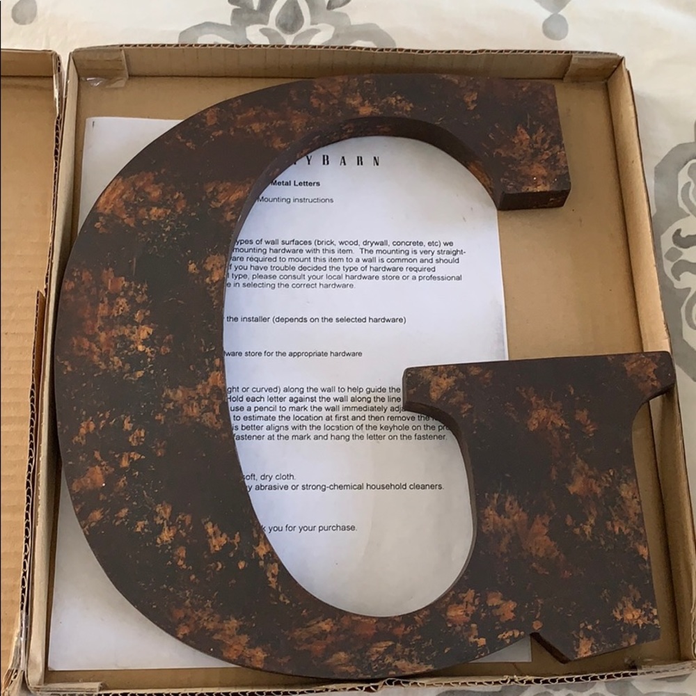 Pottery Barn Metal Wall Letter